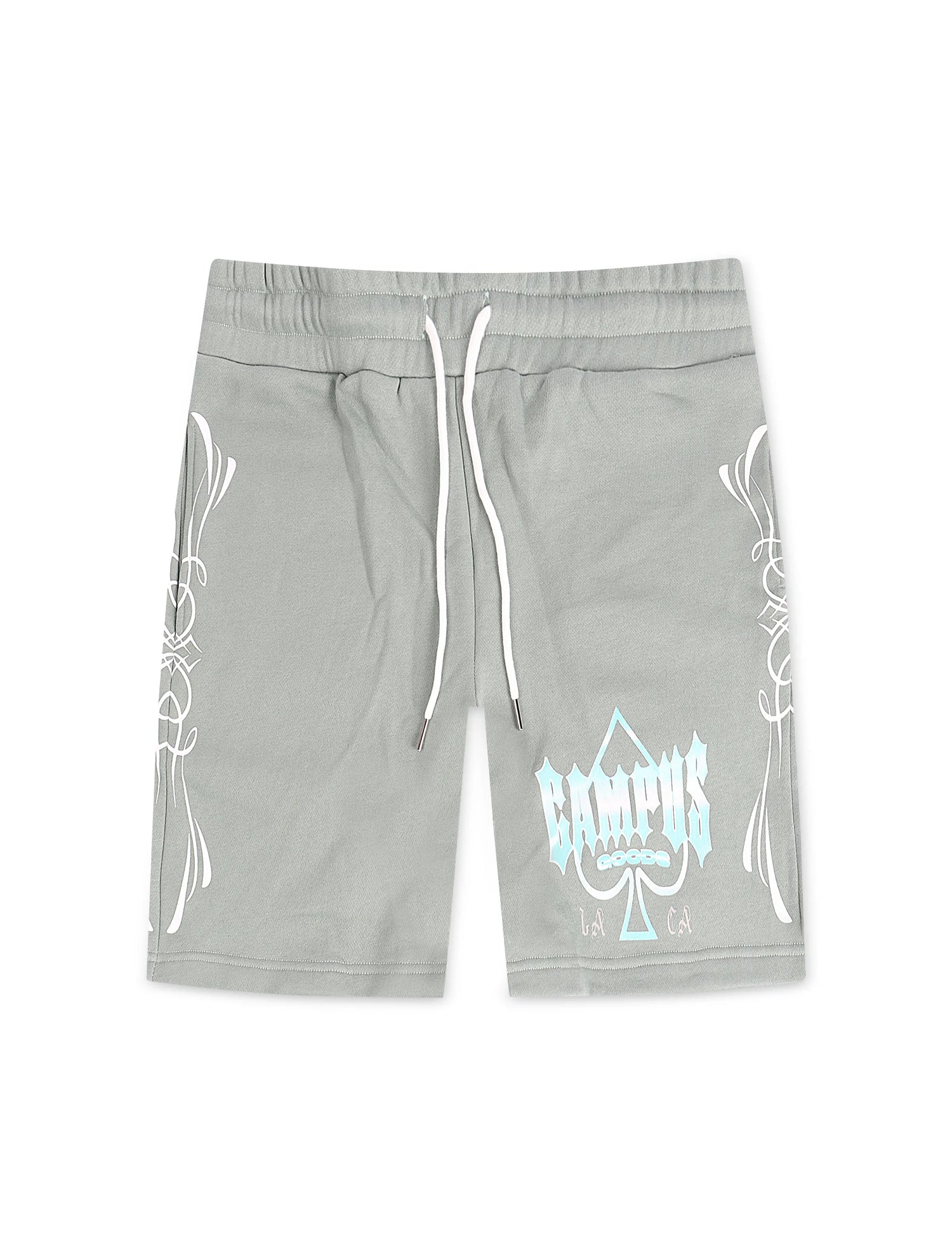 Campus Chrome Fleece Shorts - Green by Denim Exchange