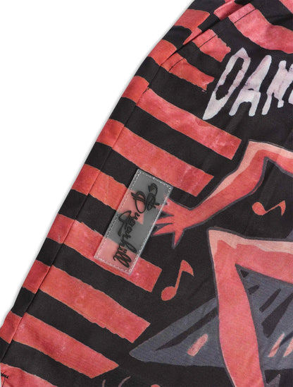 Sugarhill Dancing Poly Shorts - Black/Red by Denim Exchange