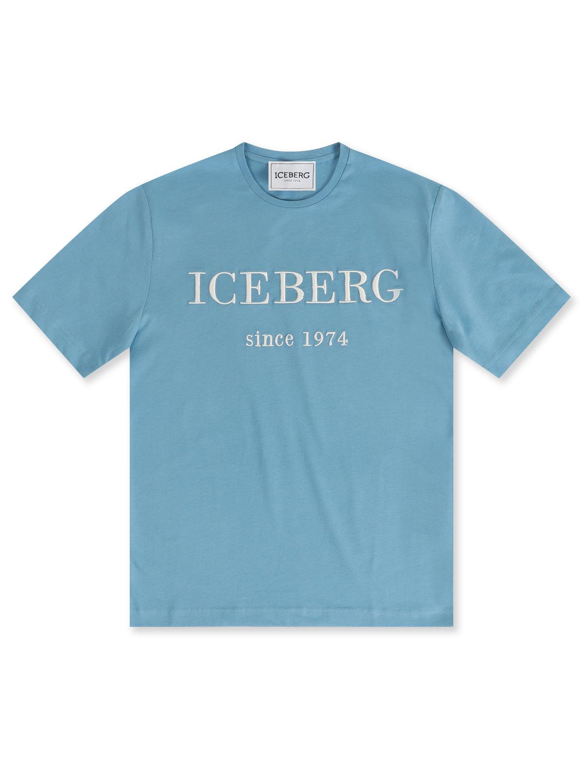 Iceberg Logo Tee - Sky Blue by Denim Exchange
