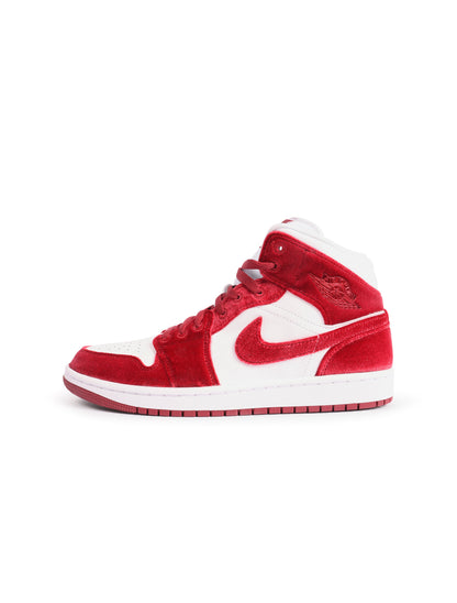 Air Jordan Womens 1 Mid SE - White/Team Red by Denim Exchange