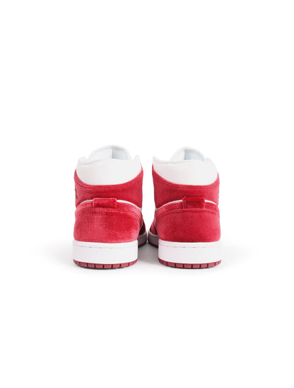 Air Jordan Womens 1 Mid SE - White/Team Red by Denim Exchange