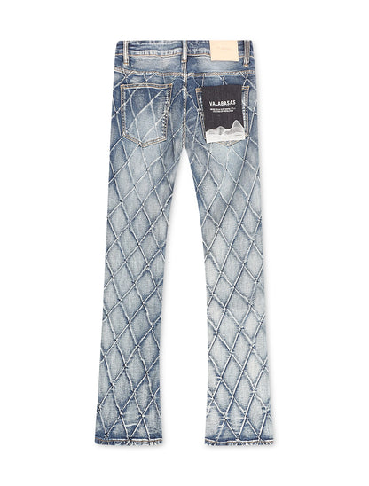 Valabasas Tire Stacked Jeans - Blue Washed by Denim Exchange
