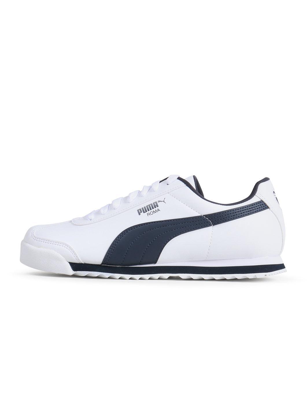 Puma Mens Roma Basic - White/Navy by Denim Exchange