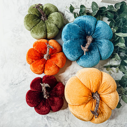 Handcrafted Velvet Pumpkins - Luxury Fall Decor