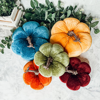 Handcrafted Velvet Pumpkins - Luxury Fall Decor