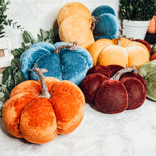 Handcrafted Velvet Pumpkins - Luxury Fall Decor