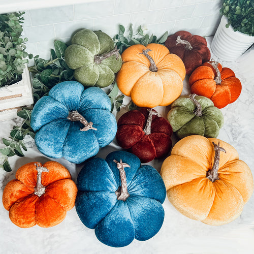 Handcrafted Velvet Pumpkins - Luxury Fall Decor
