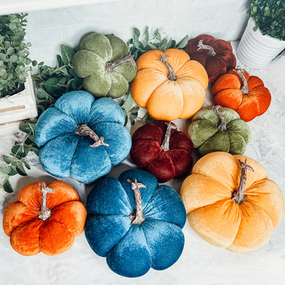 Handcrafted Velvet Pumpkins - Luxury Fall Decor