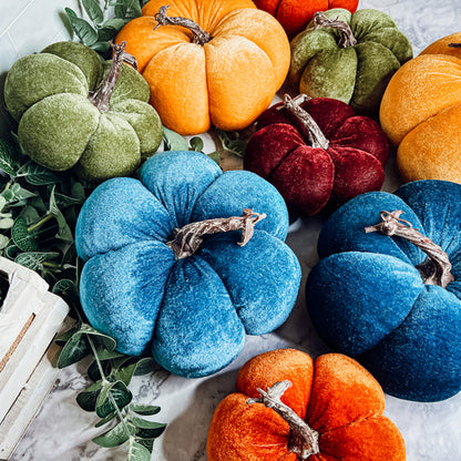 Handcrafted Velvet Pumpkins - Luxury Fall Decor