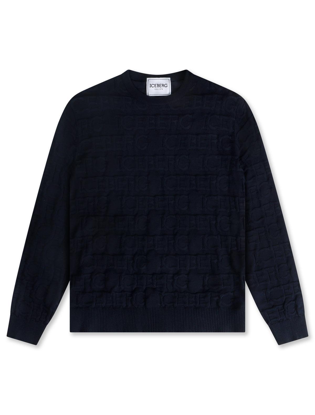 Iceberg All Over Knitted Sweater - Navy by Denim Exchange
