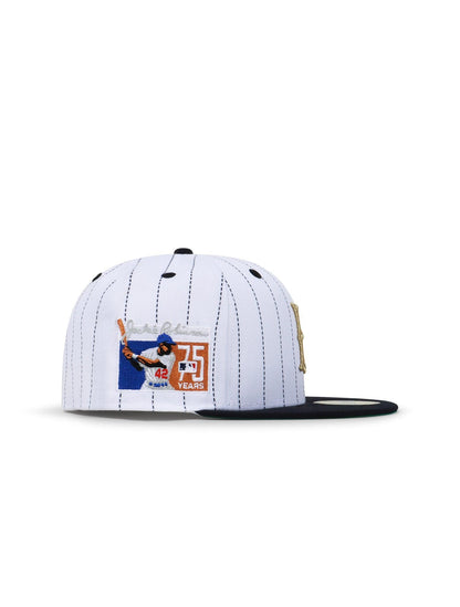 New Era 5950 Brooklyn Dodgers Jackie Robinson Hat - Stripe White by Denim Exchange