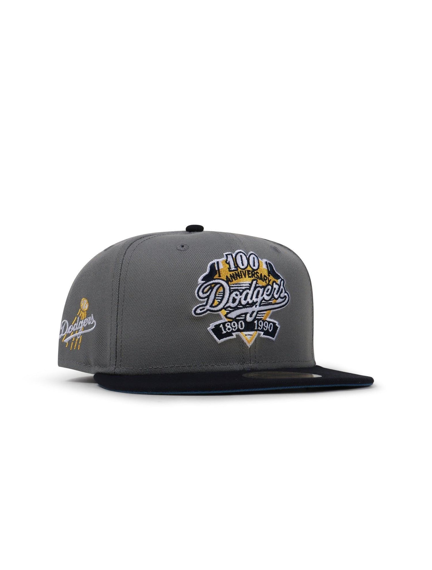 New Era 5950 Dodgers 100Th Anniversary Hat - Misty Morning/Navy by Denim Exchange