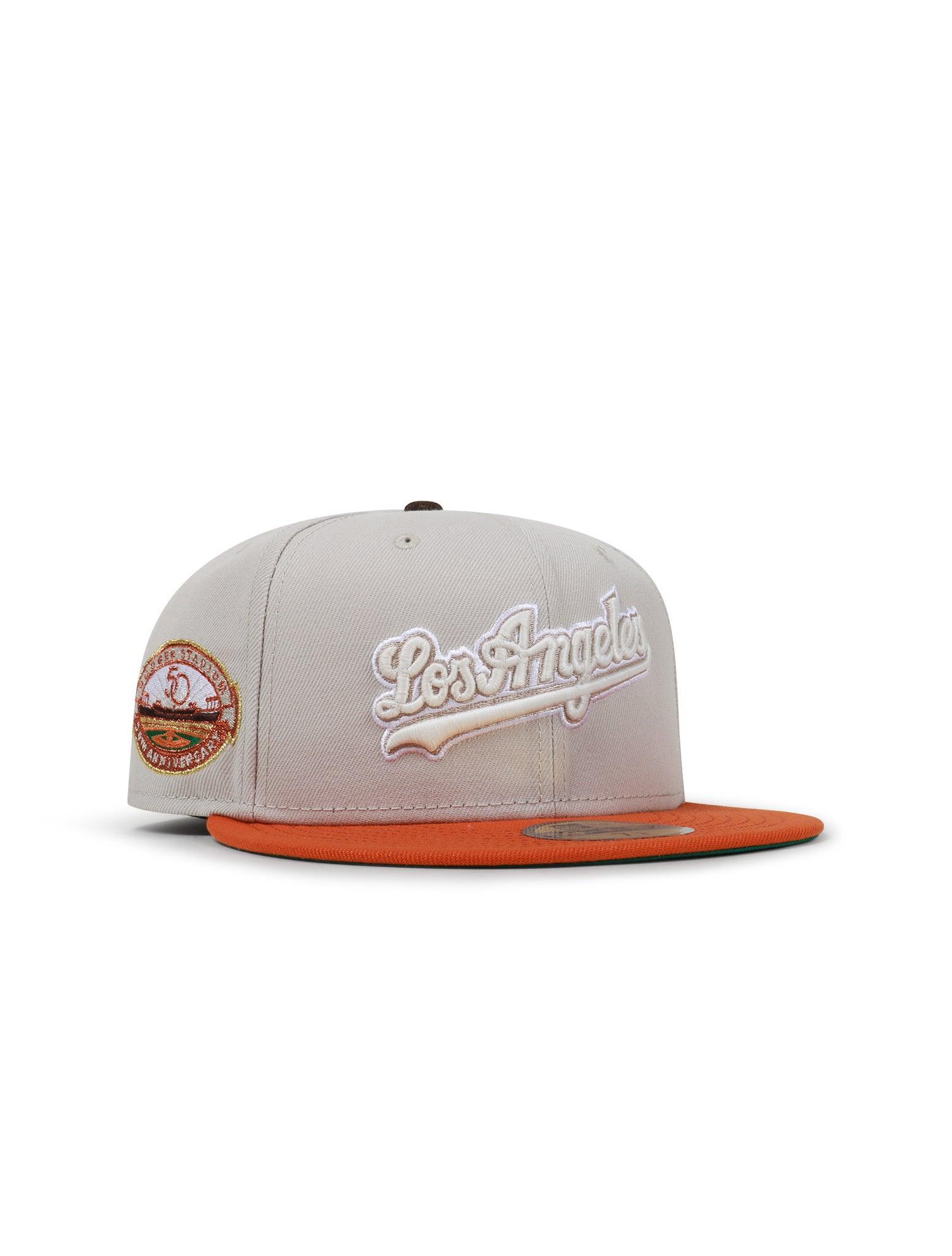 New Era 5950 Dodgers 50Th Anniversary Hat - Stone/Burnt Orange by Denim Exchange