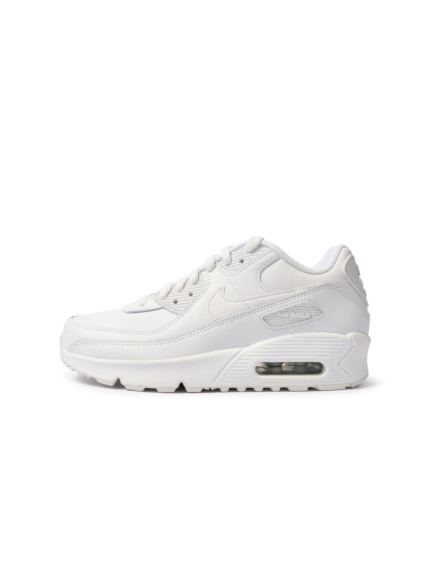 Nike Big Kids Airmax 90 LTR - White/White by Denim Exchange