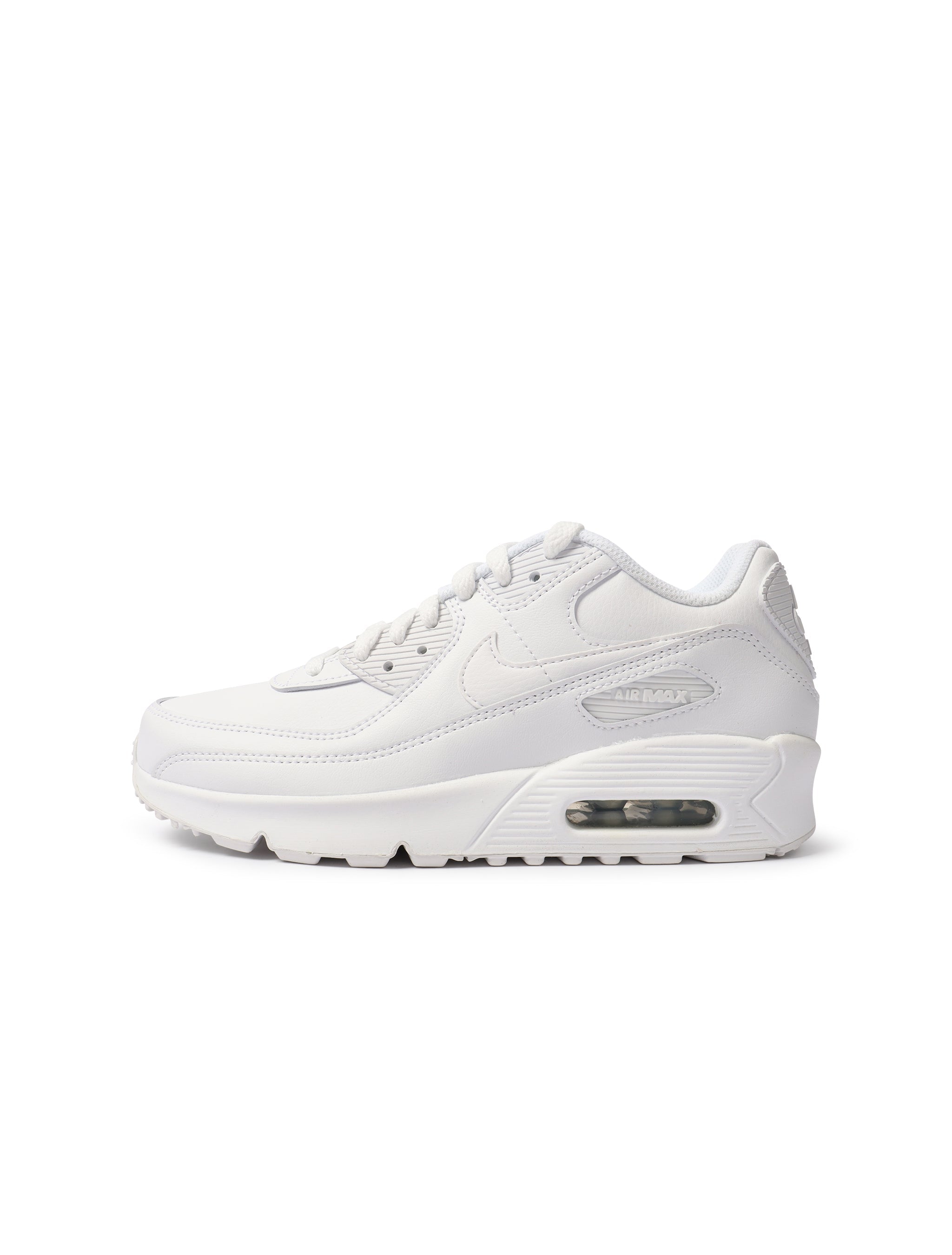 Nike Big Kids Airmax 90 LTR - White/White by Denim Exchange