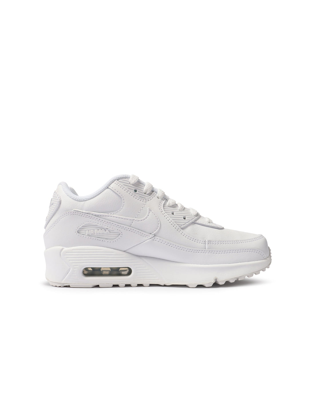 Nike Big Kids Airmax 90 LTR - White/White by Denim Exchange