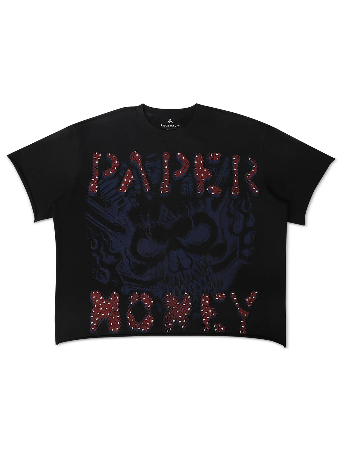 Paper Money Rags to Riches Rhinestone Cropped Tee - Black by Denim Exchange