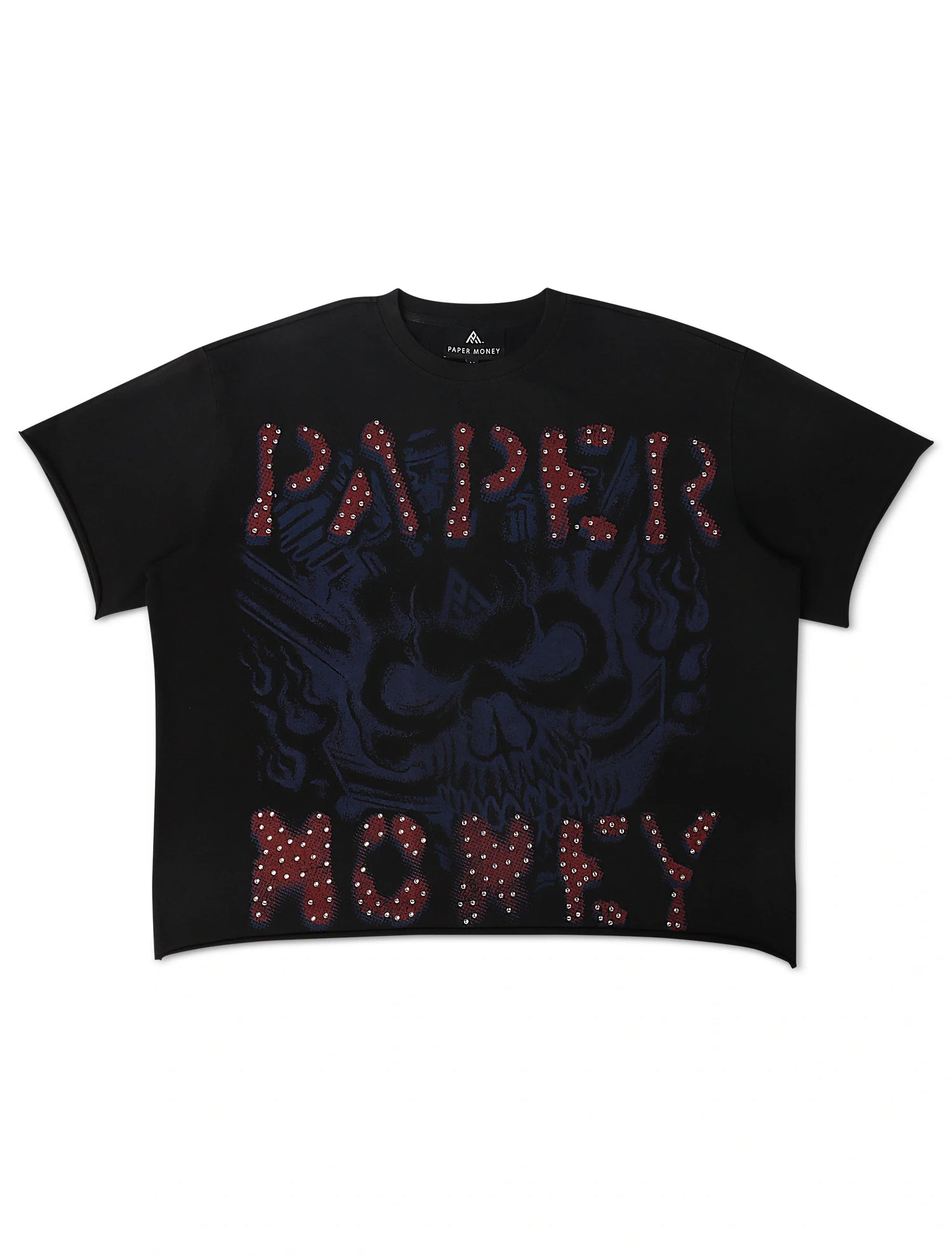 Paper Money Rags to Riches Rhinestone Cropped Tee - Black by Denim Exchange