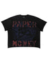 Paper Money Rags to Riches Rhinestone Cropped Tee - Black by Denim Exchange
