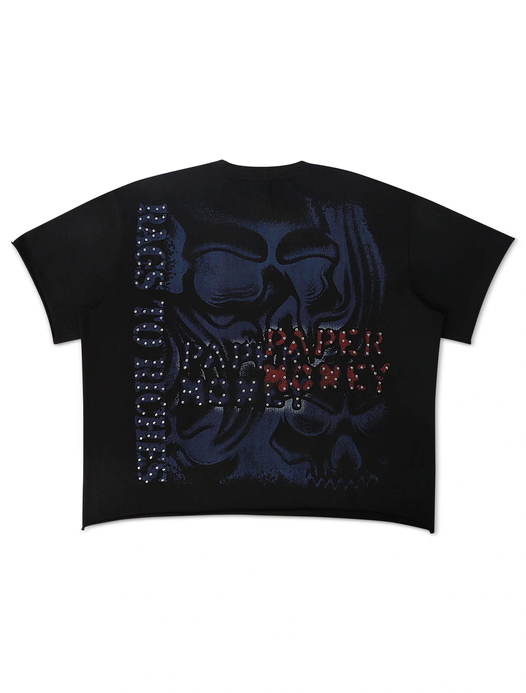 Paper Money Rags to Riches Rhinestone Cropped Tee - Black by Denim Exchange