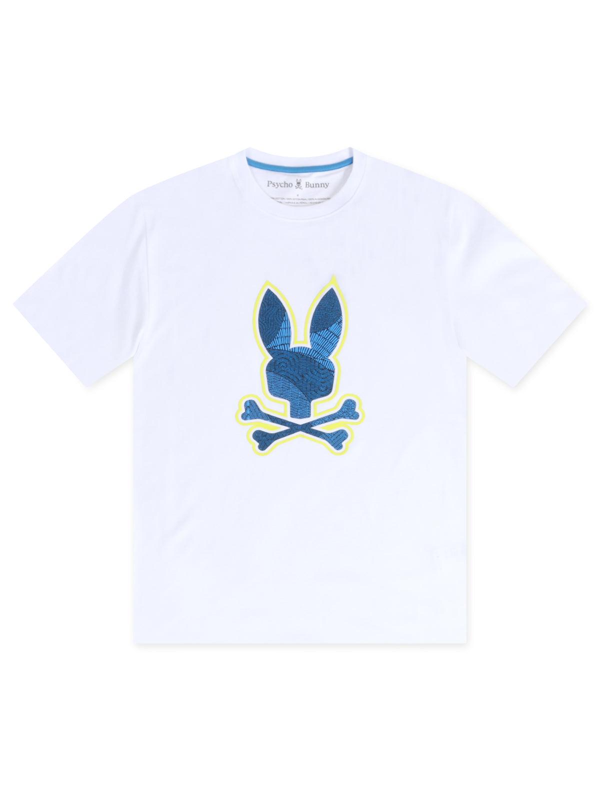 Psycho Bunny Mens Lenox Graphic Tee - White by Denim Exchange