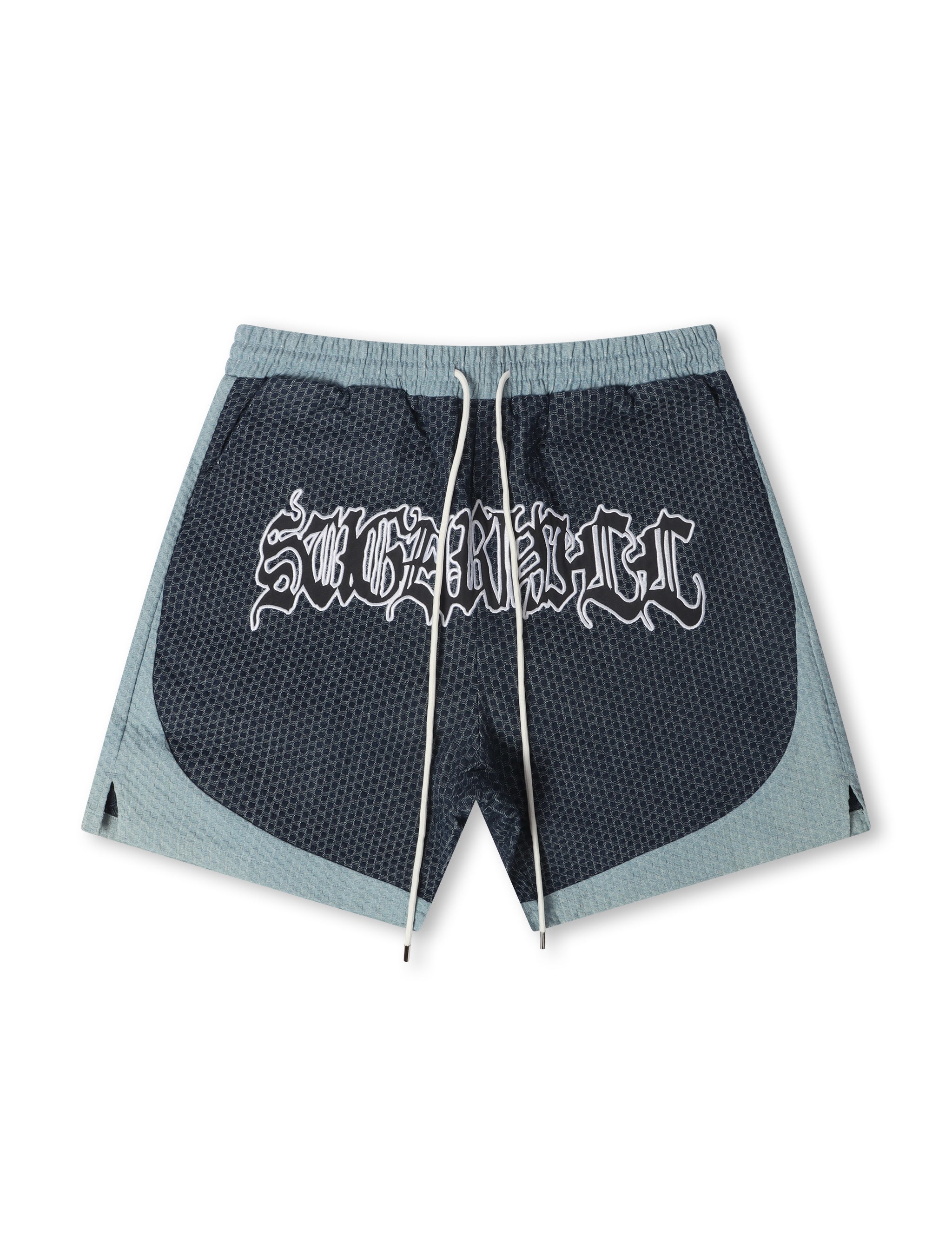 Sugarhill Summerland Jacquard Shorts - Light Blue by Denim Exchange