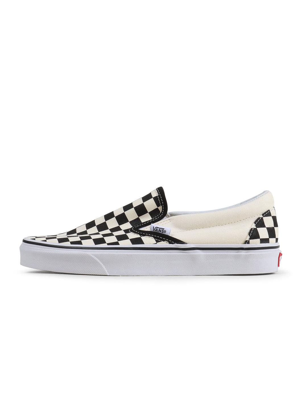 Vans Mens Classic Slip On - White Checkered by Denim Exchange