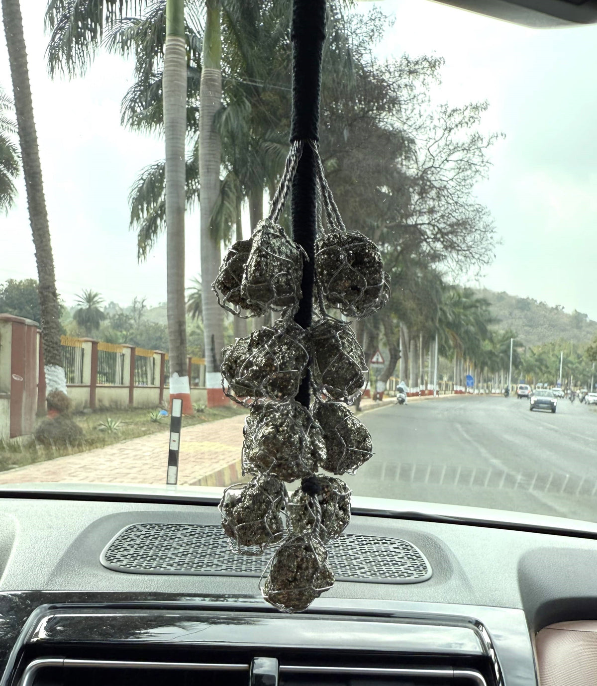 Raw Pyrite Cluster Crystal Hanger | Car Accessories  DestGlow