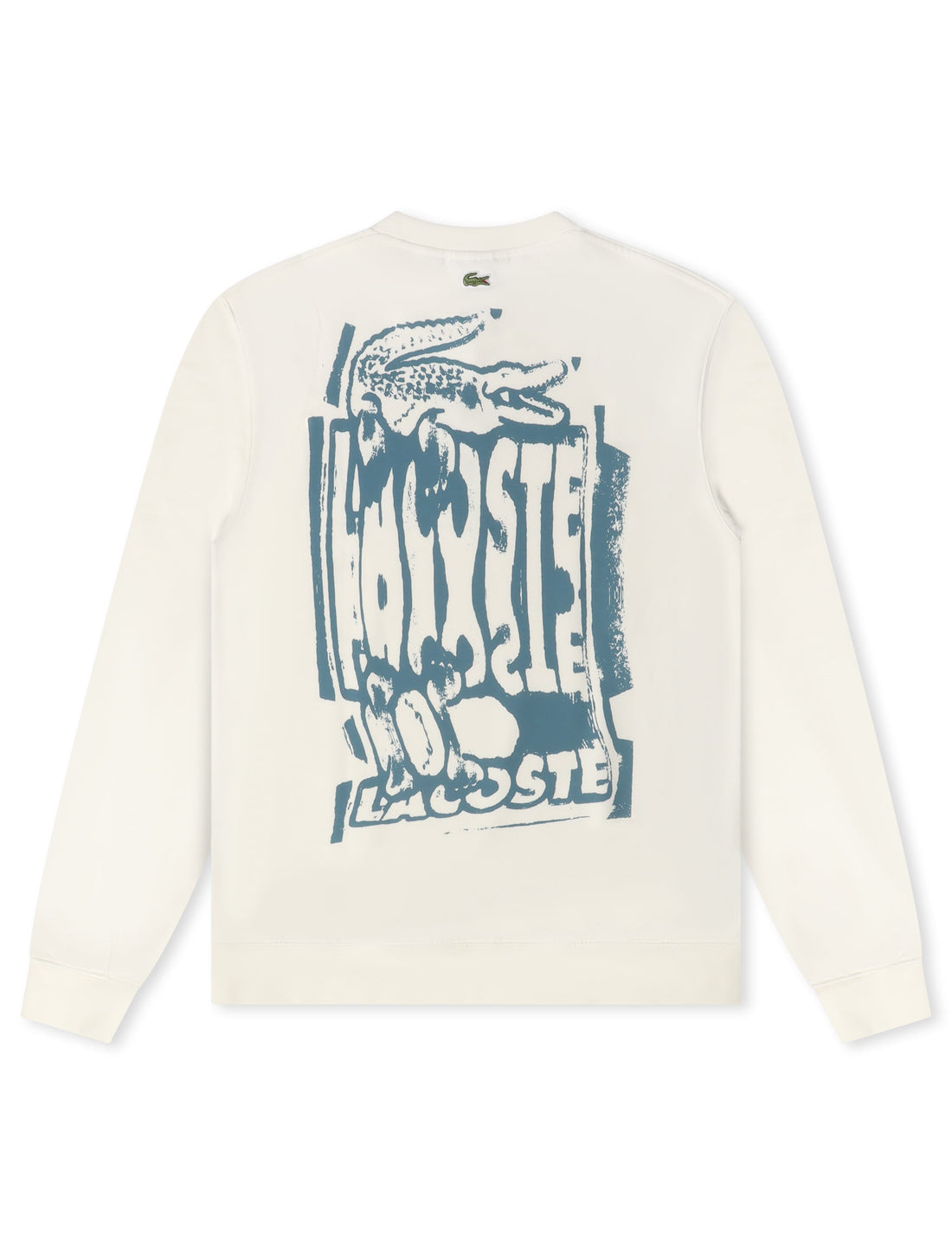 Lacoste Graphic Print Fleece Sweatshirt - Cream by Denim Exchange