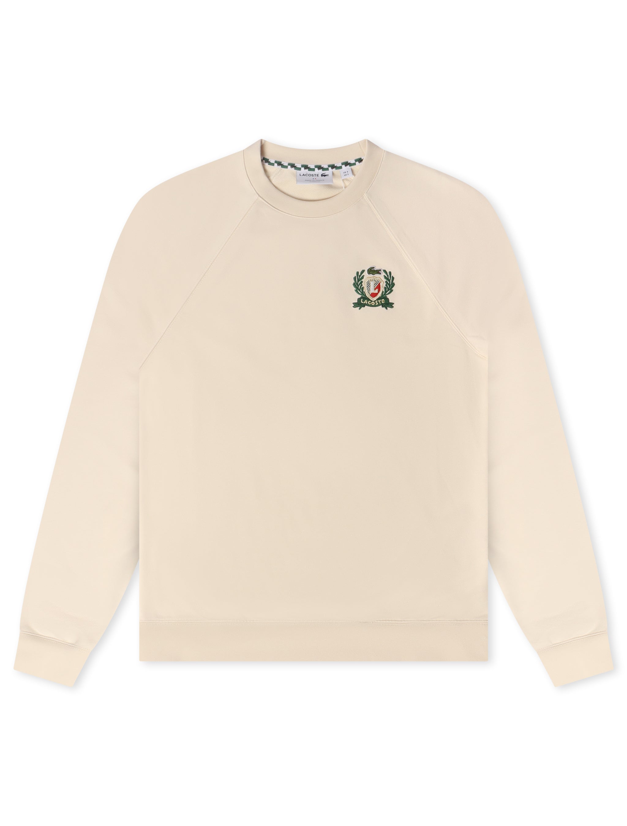 Lacoste Embroidered Shield Sweatshirt - Cream by Denim Exchange