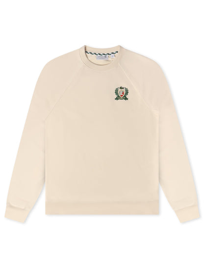 Lacoste Embroidered Shield Sweatshirt - Cream by Denim Exchange