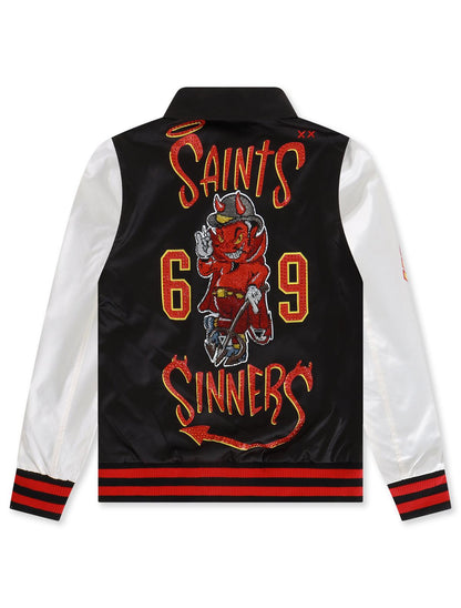 Cult Of Individuality Nylon Saints And Sinners Jacket - Black by Denim Exchange