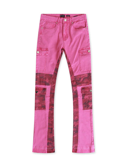 Waimea Stacked Jeans - Pink by Denim Exchange