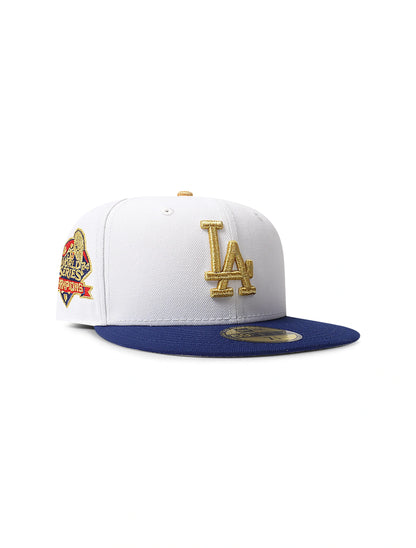 New Era 5950 LA Dodgers World Series Champions Hat - Chrome/Gold by Denim Exchange