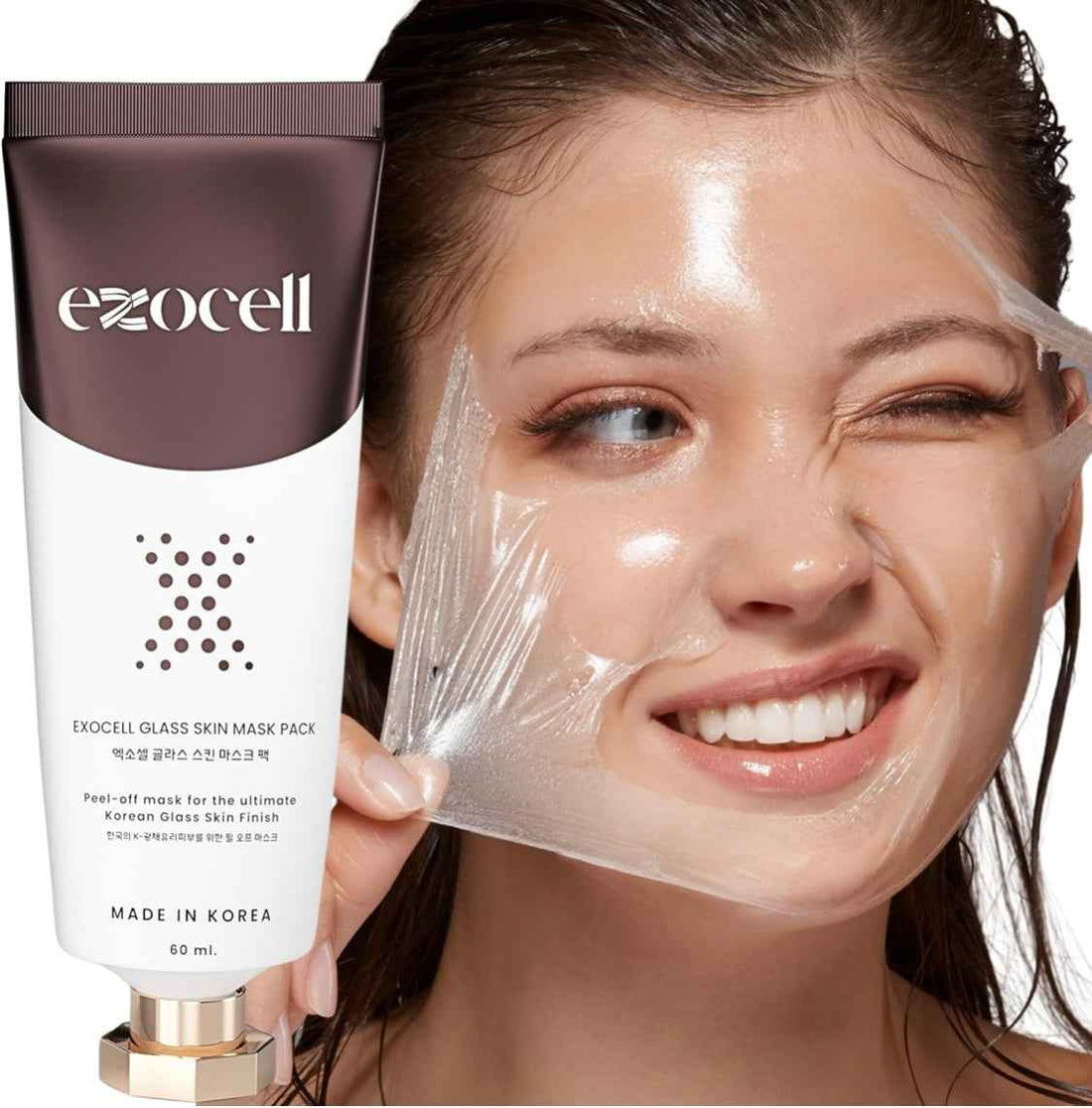 EXOCELL Glass Skin Mask Pack, Korean Peel-Off Mask for Ultimate Glossy Skin Finish 60 ml