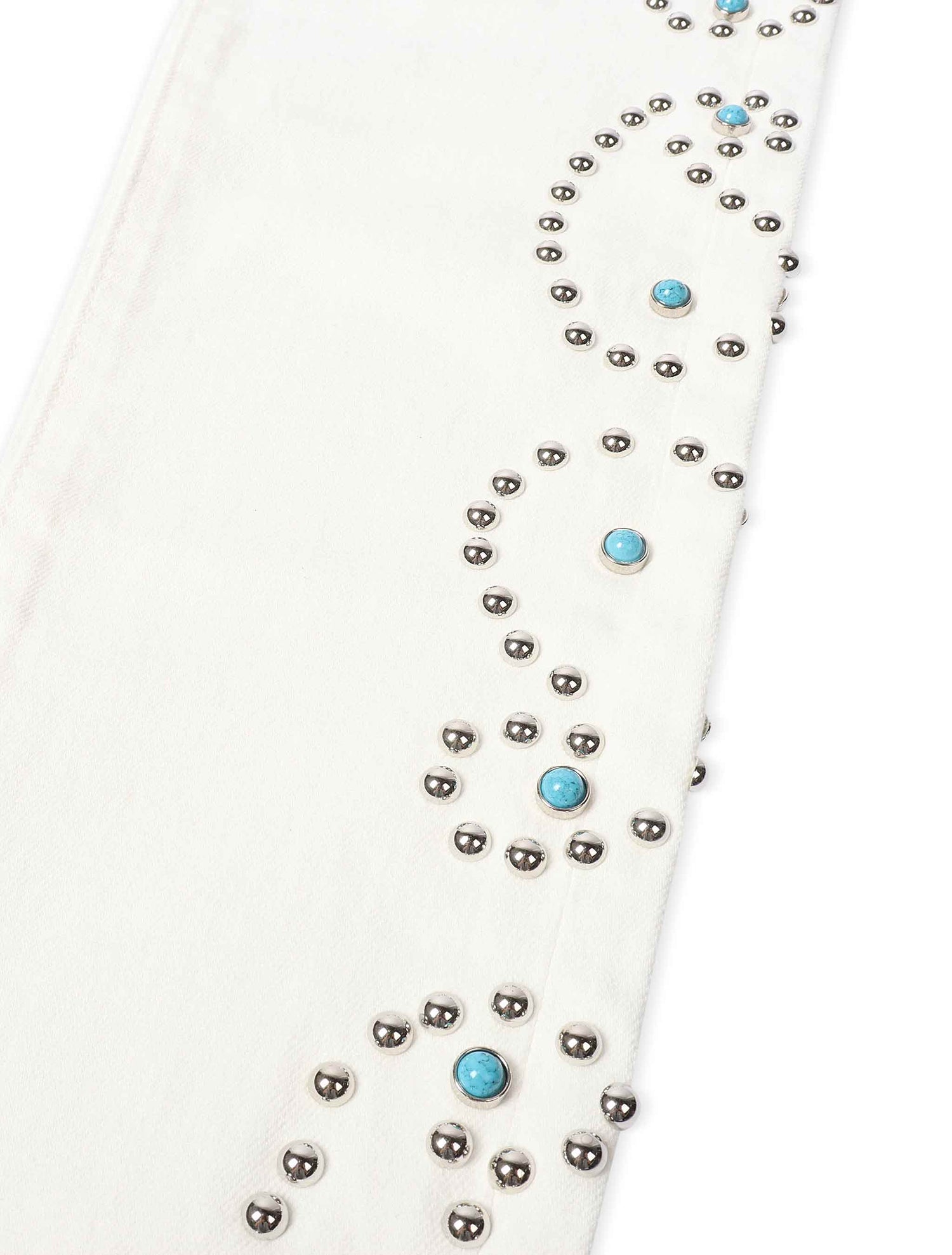 Embellish Onix Rhinestone Jeans - White by Denim Exchange
