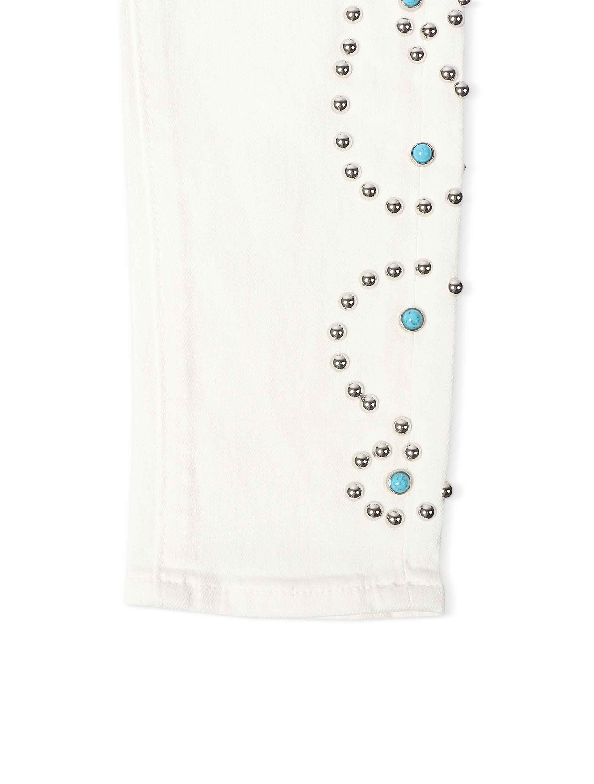 Embellish Onix Rhinestone Jeans - White by Denim Exchange