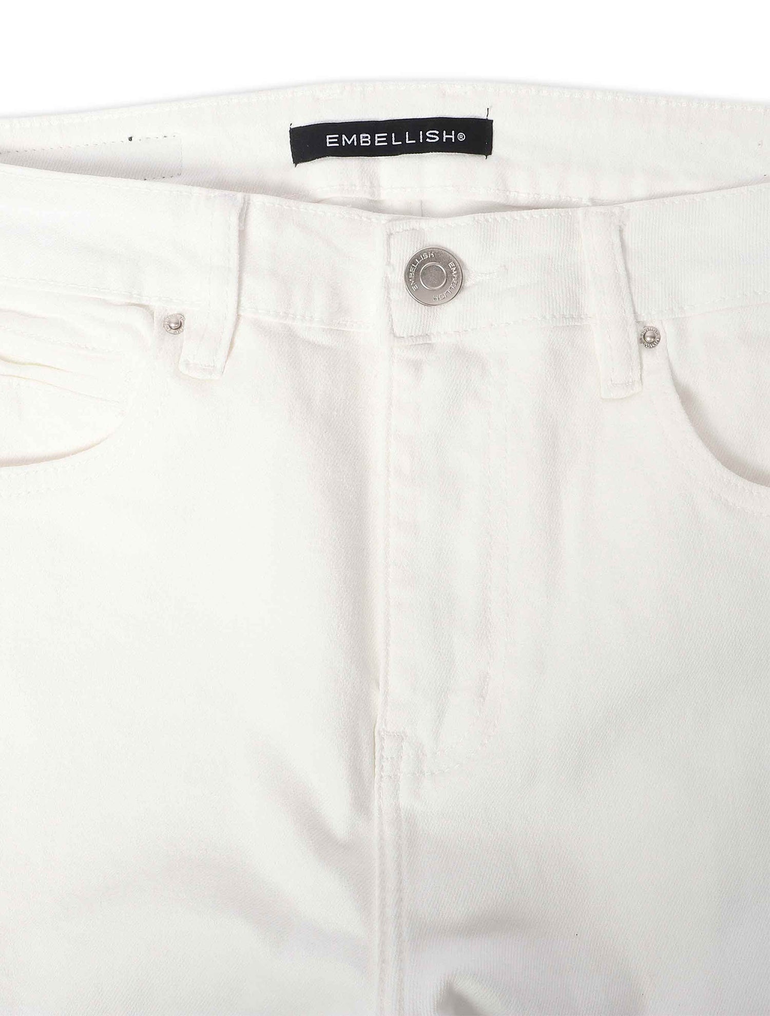 Embellish Onix Rhinestone Jeans - White by Denim Exchange