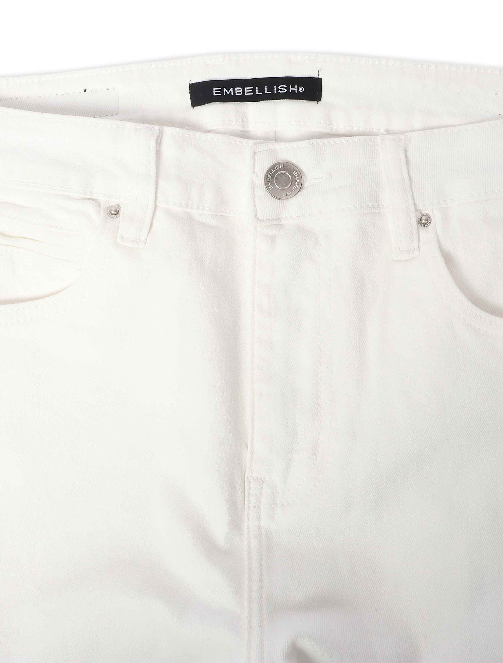 Embellish Onix Rhinestone Jeans - White by Denim Exchange