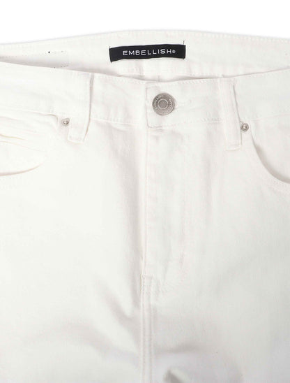 Embellish Onix Rhinestone Jeans - White by Denim Exchange