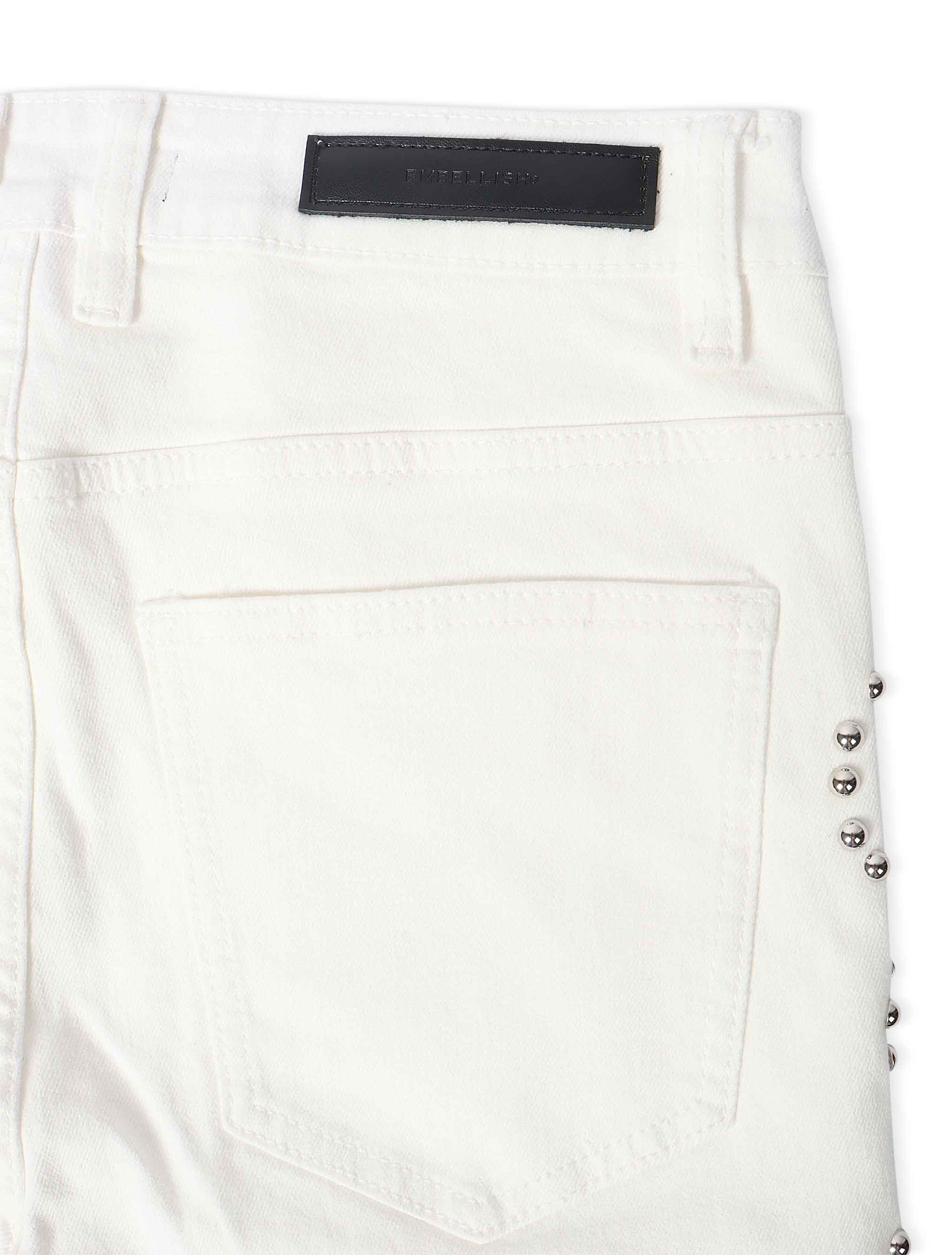 Embellish Onix Rhinestone Jeans - White by Denim Exchange