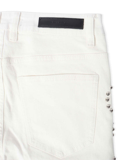 Embellish Onix Rhinestone Jeans - White by Denim Exchange
