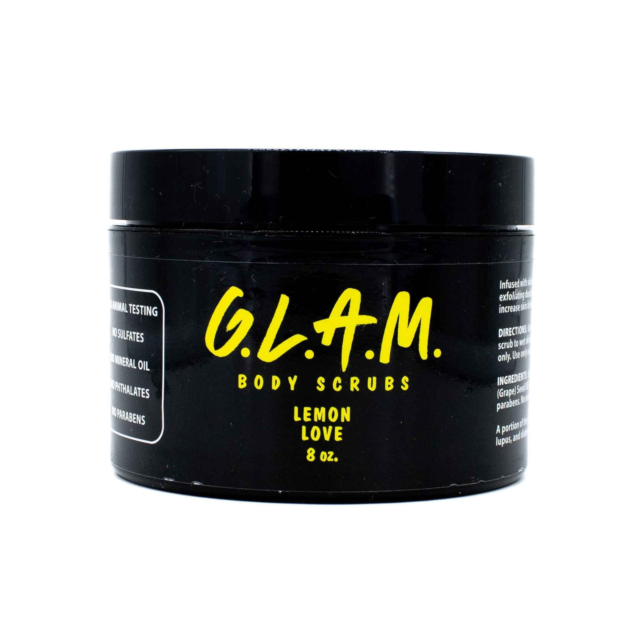 G.L.A.M. Body Scrubs LEMON LOVE 8oz. - New