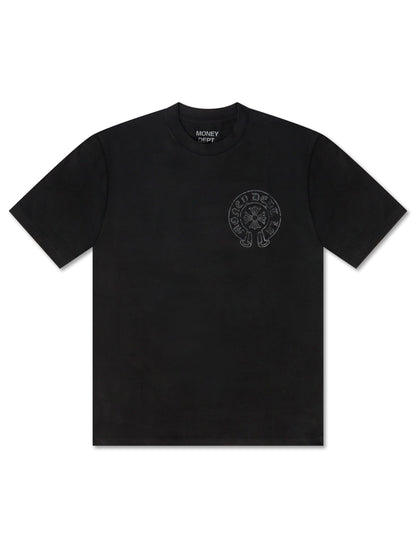 Money Dept. Vintage Old English Tee - Black/Black by Denim Exchange