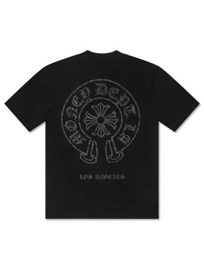 Money Dept. Vintage Old English Tee - Black/Black by Denim Exchange