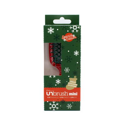 Unbrush Mini Holiday Hair Brush SLEIGH RIDE RED - New