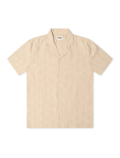 Denim Exchange Crochet Textured Button Up Shirt - Khaki by Denim Exchange