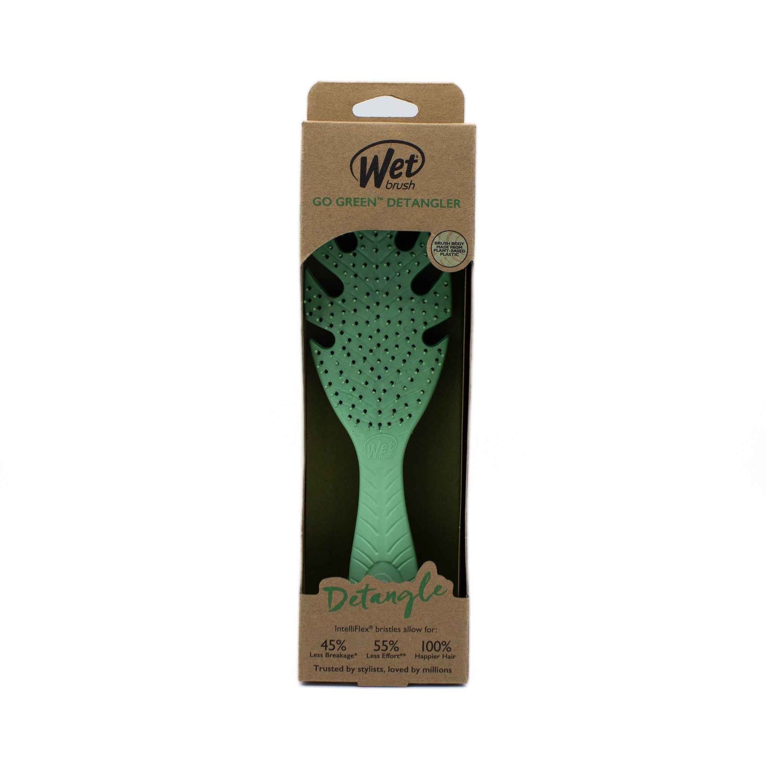 Wet Brush Go Green Detangler Hair Brush GREEN - New