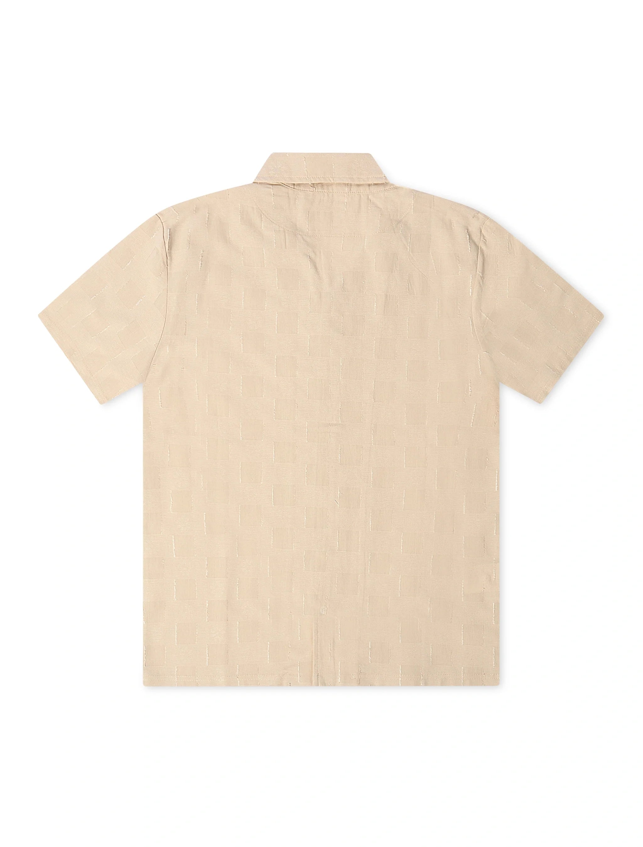 Denim Exchange Crochet Textured Button Up Shirt - Khaki by Denim Exchange