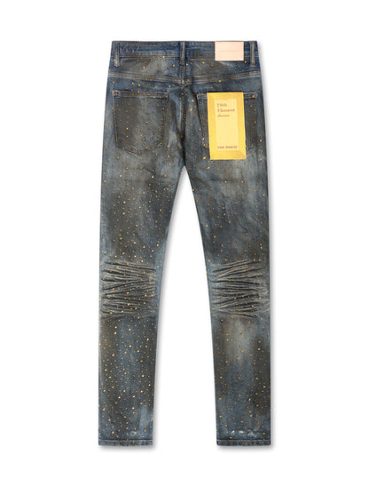 79th Element Gold Rhinestone Denim - Blue by Denim Exchange
